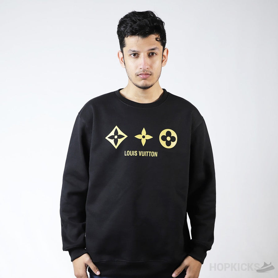 L.V Front Monogram Black Sweatshirt (Dot Perfect)