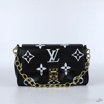 L.V Black Quilted Bag
