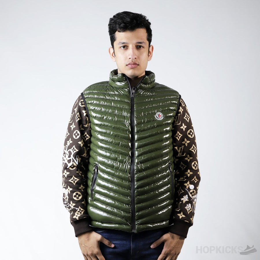 Moncler Sleeveless Puffer Glossy Olive