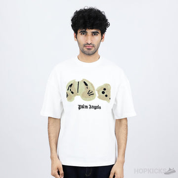 Palm Angels Broken Bear Green White T-Shirt