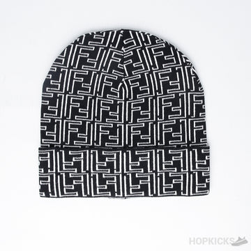 FND Ff Print Nero Biano Knitted Wool Beanie
