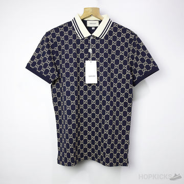 GG Stretch Cotton Polo Shirt Navy