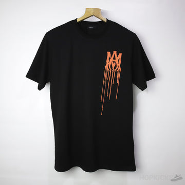 AMR Red Printed Black T-Shirt