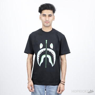 BAP Zip Shark Face Black T-Shirt