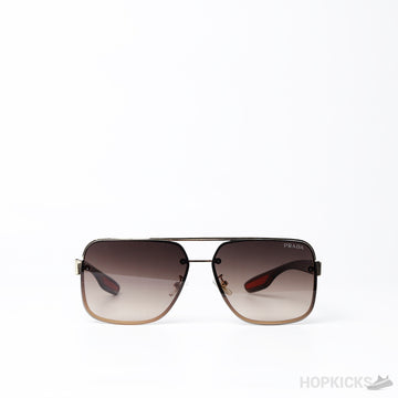 PRD Square Structure Top Bar Sunglasses Gold Frame