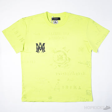 Amiri Army Stencil Lime T-Shirt (C5)