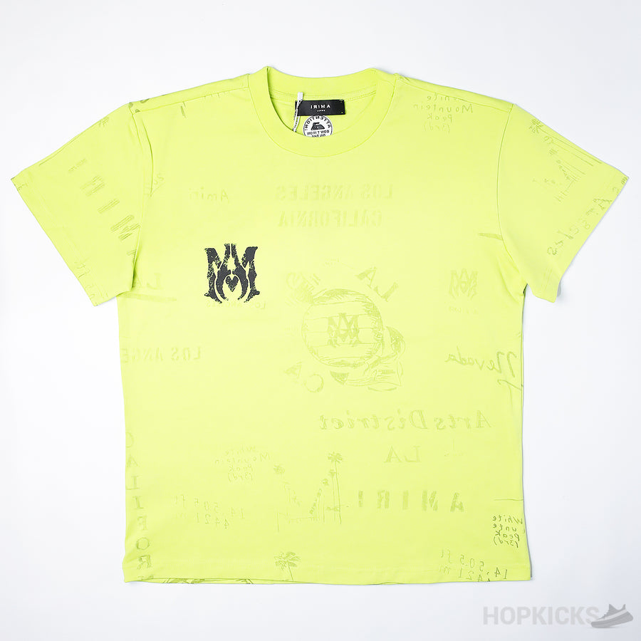 Amiri Army Stencil Lime T-Shirt (C5)