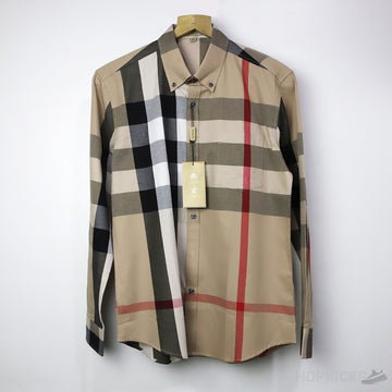 BRB Check Stretch Cotton Poplin Dress Shirt