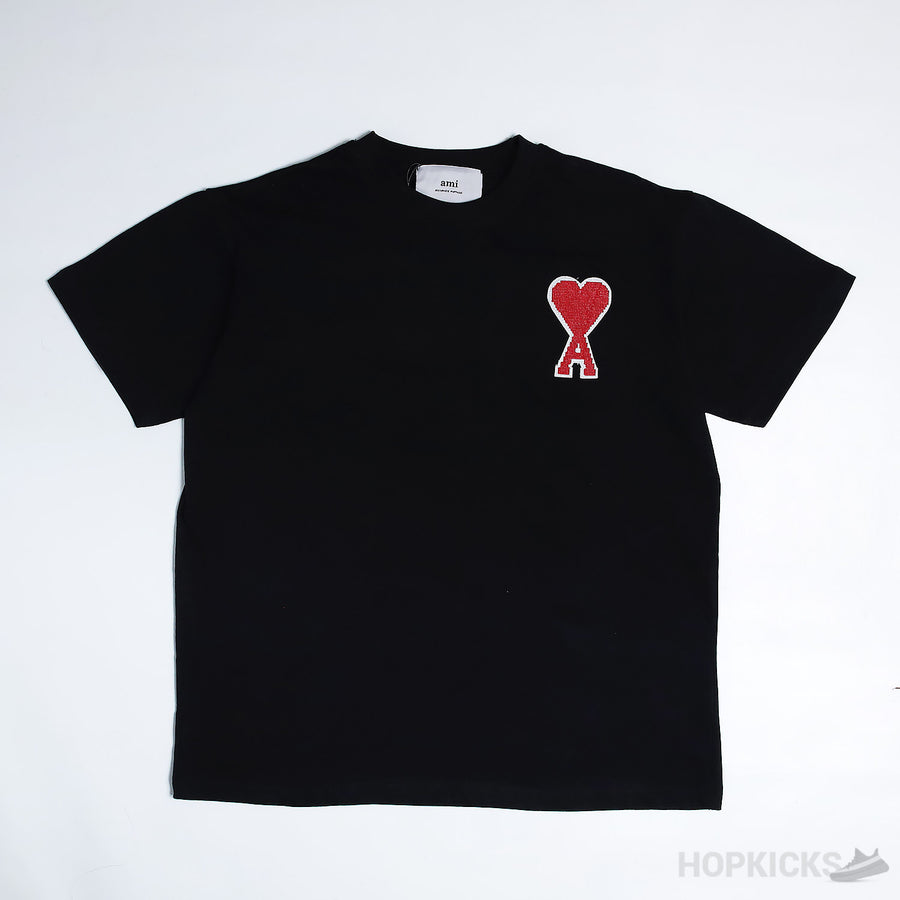 Ami Large Heart Black T-shirt