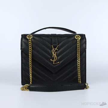 YSL Gold Logo Envelope Chain Shoulder Bag