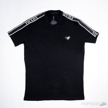 PRD Triangle Logo With Shoulder Stripes Black T-Shirt
