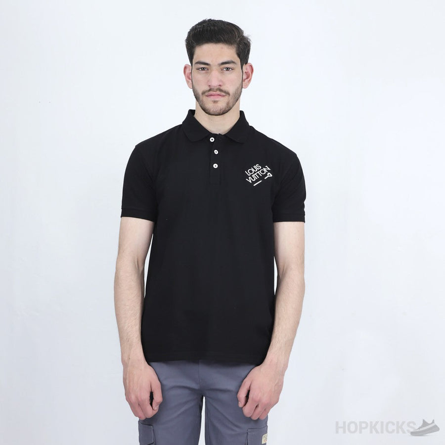 L.V Black Polo Shirt