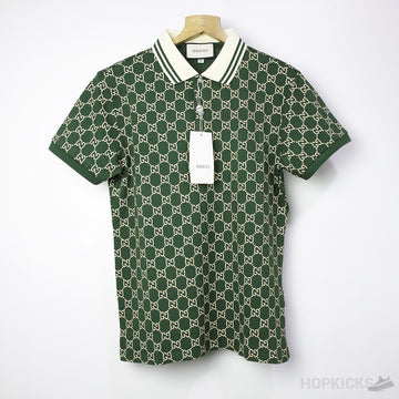 GG Stretch Cotton Polo Shirt Green
