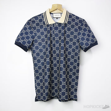 GG SPRM Stretch Cotton Polo Shirt Blue