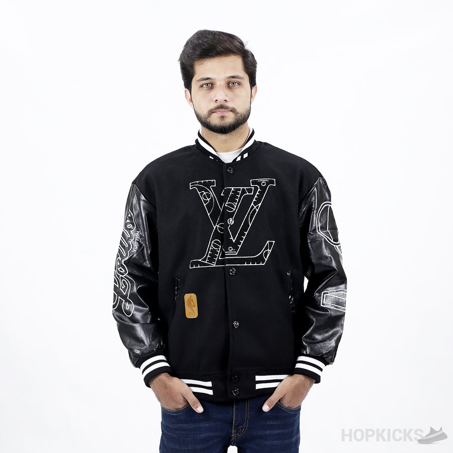 LV x NBA Leather Basketball Jacket (High End Batch)