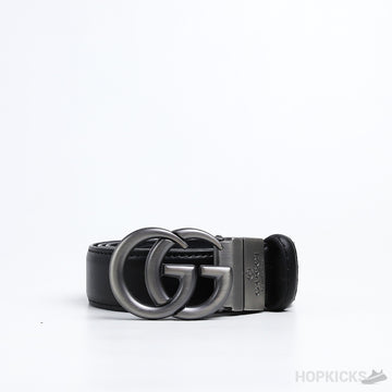 GG Sliver Buckle Black Belt