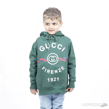 G.U.C.C.I Green Cotton Logo Hoodie (Kid)