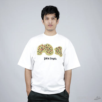 Palm Angels Leopard Bear Classic White T-Shirt