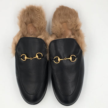 GCC Fur Lined Leather Loafer Slides