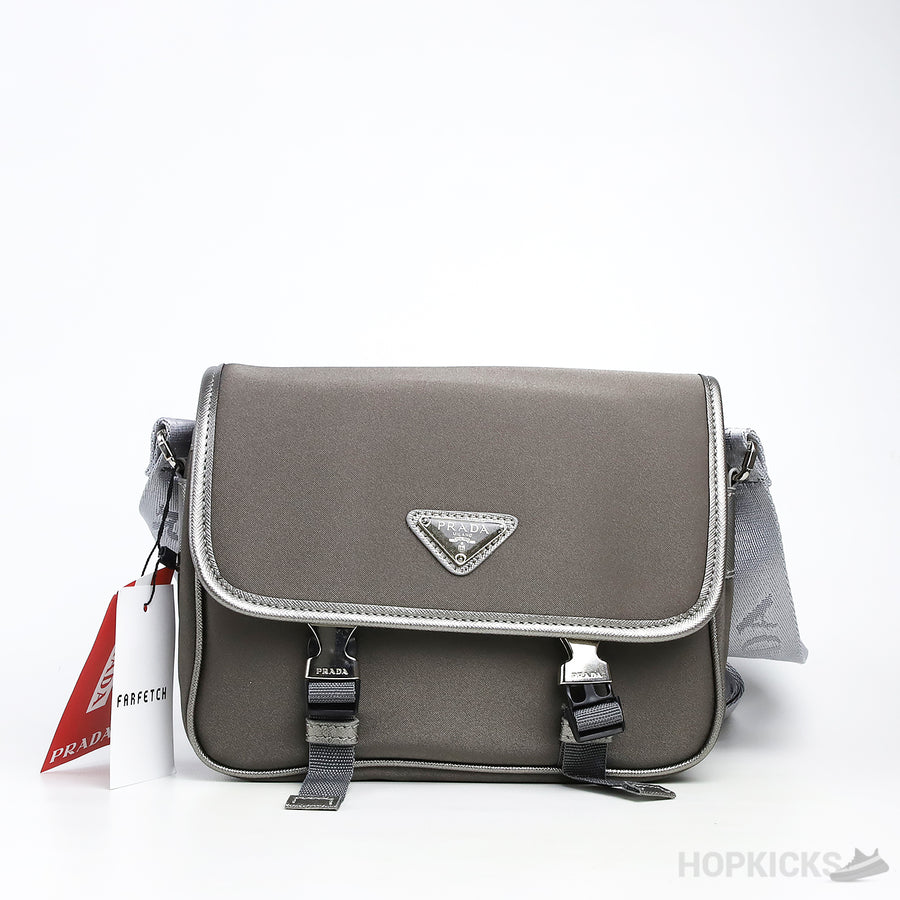 PRD Re-Nylon and Saffiano Shoulder Dark Brown Bag