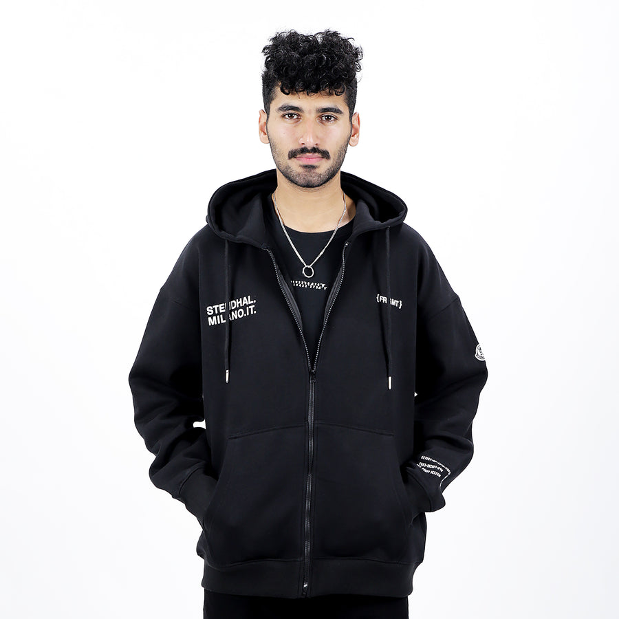 MNC Logo Motif Zip-up Hoodie