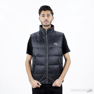 D.I.O.R Oblique Front Logo Down Vest Black Jacket (High-End Batch)