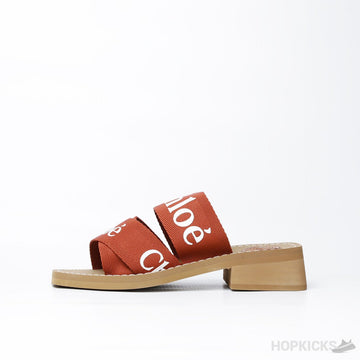 Chloe Chunky Heel Brown Strip
