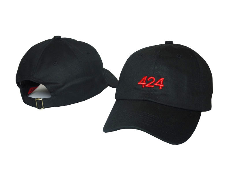 424 Logo Embroidery Black Cap