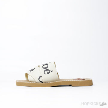 Chloe Ribbon Slipper White