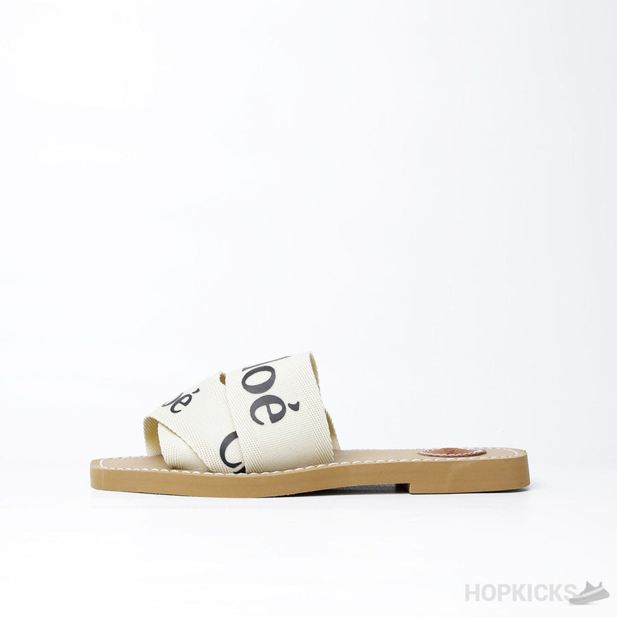 Chloe Ribbon Slipper White