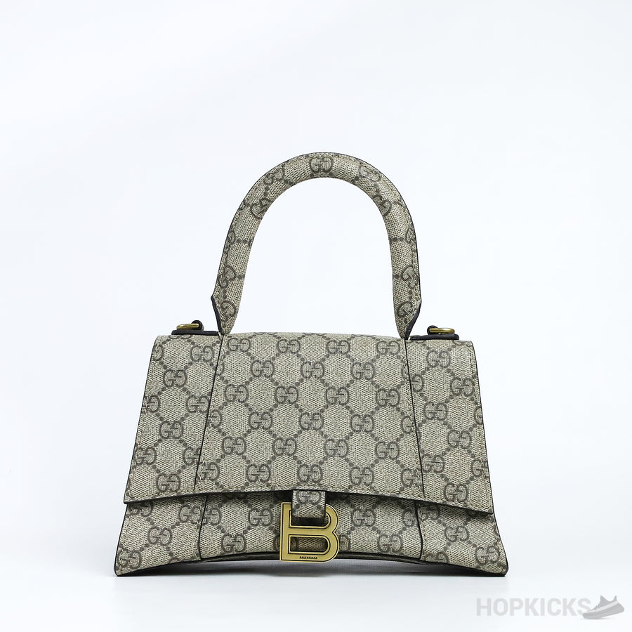 G*cci x B*lenciaga The Hacker Project Small Hourglass Bag
