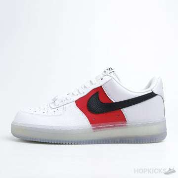 NK Air Force 1 Low White Red Black (Icy Soles) (Dot Perfect)