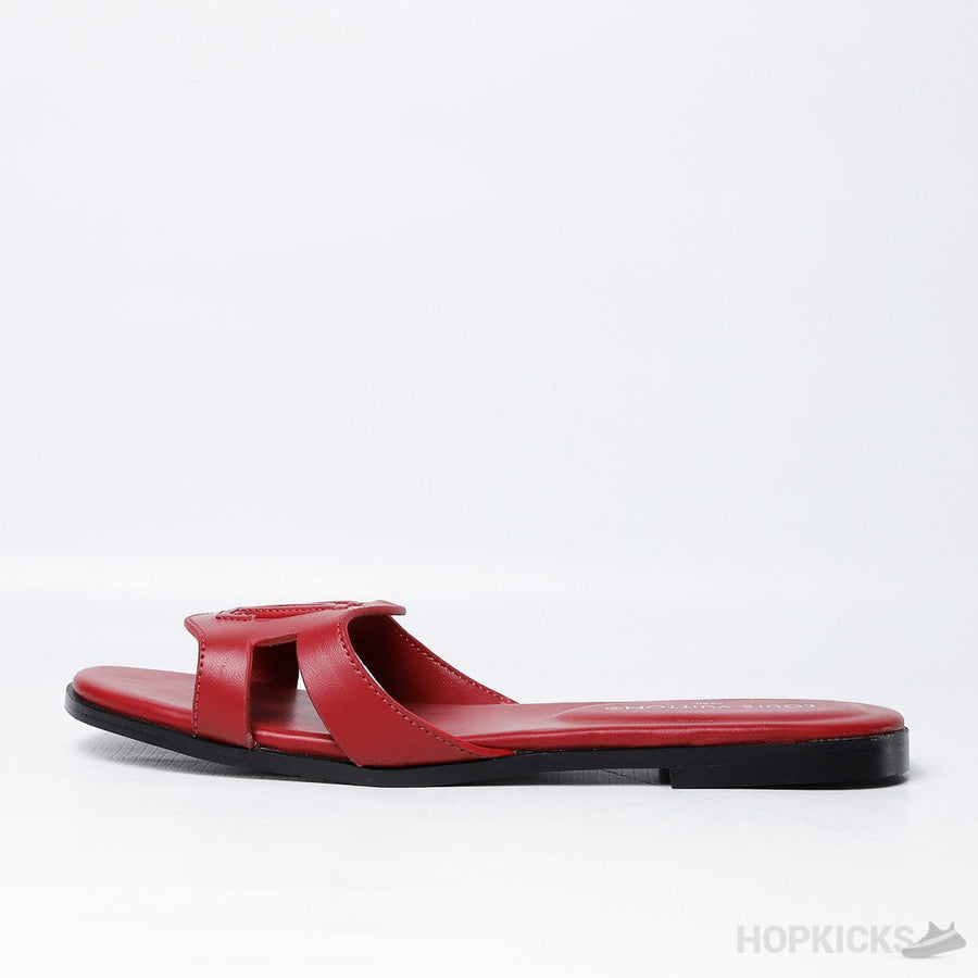 L.V Isola Flat Mule Burgundy