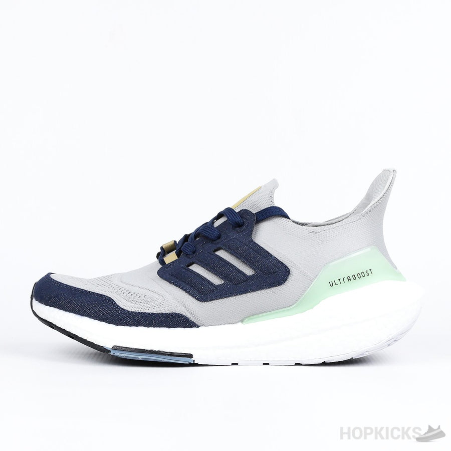 Adi Ultra Boost 22 Halo Silver Shadow Navy Linen Green (Premium Plus Batch)