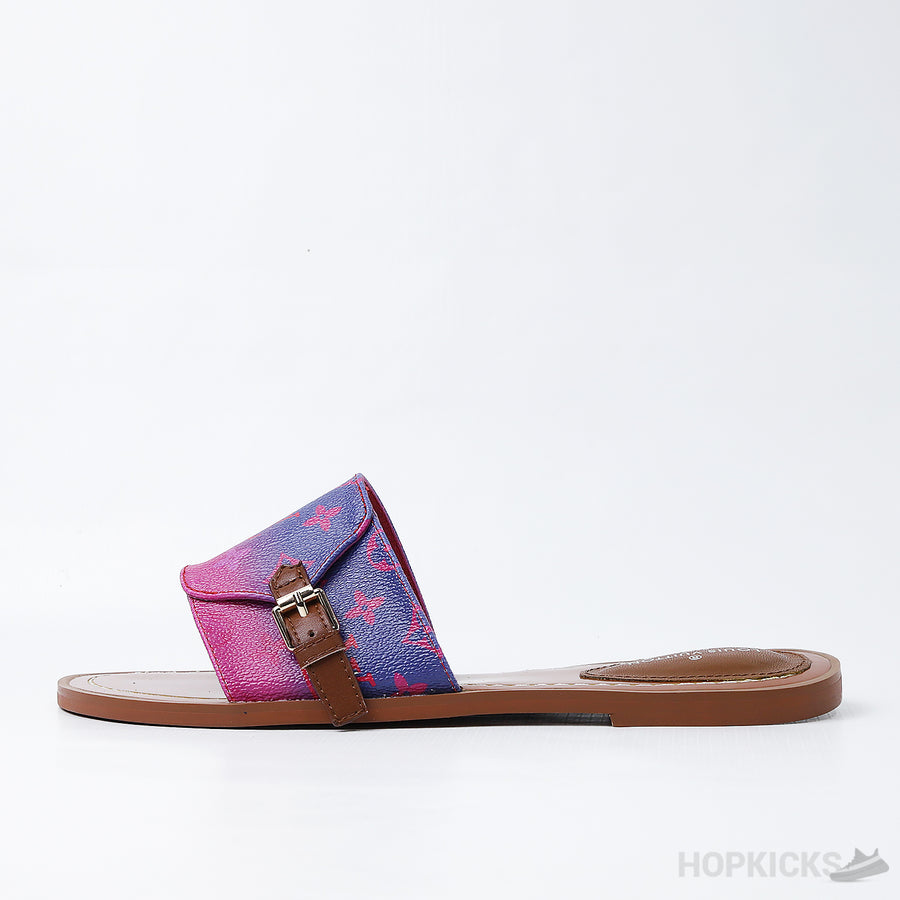 LV Monogram Gradient Pink Purple Slippers (Premium Batch)