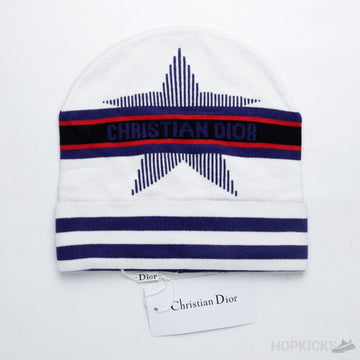 CD White Blue Beanie