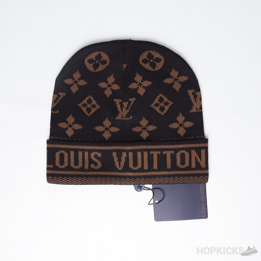 LV Monogram Brown Beanie