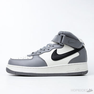 NK Air Force 1 Mid Grey Black White (Premium Plus Batch)