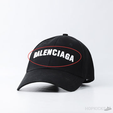 Bale*ciaga White Logo Black Cap (Minor Fault)