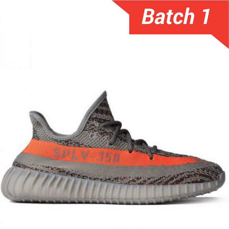 Yzy Boost 350 V2 grey/solar red Beluga [PREMIUM MATERIALS]