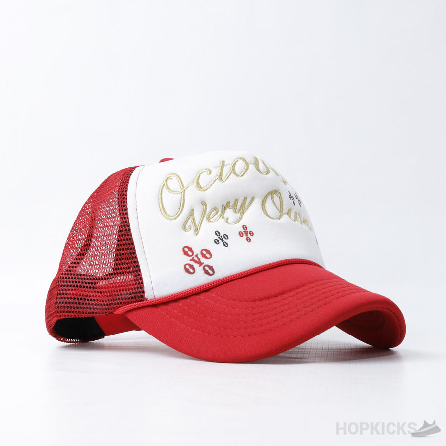October's Very Own White Red Trucker Cap (Slight Stain)