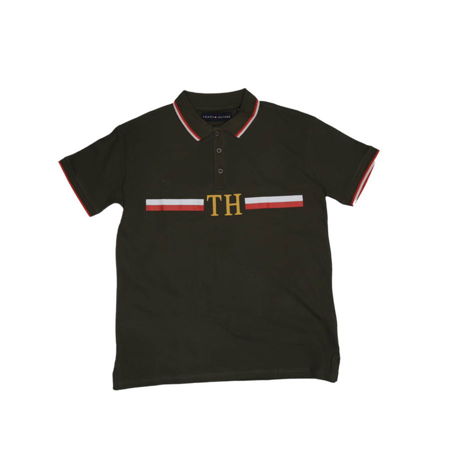 Tom Hilfiger Stripped Brown Polo T-Shirt (C5)