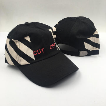 OW Cut Off Cream Striped Baseball Cap