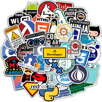 50 Pcs Tech Geek Waterproof Stickers