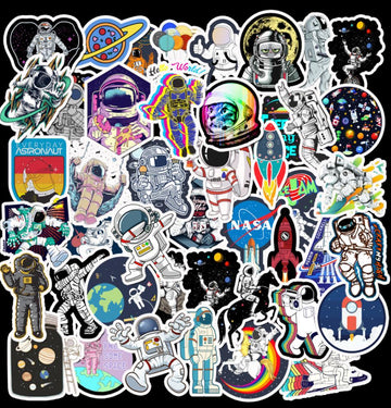50 Pcs Space Travels Waterproof Stickers