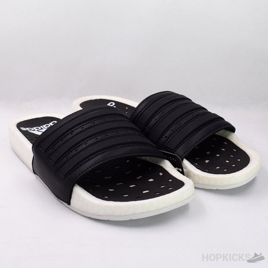 Adilette Boost Slides Black White