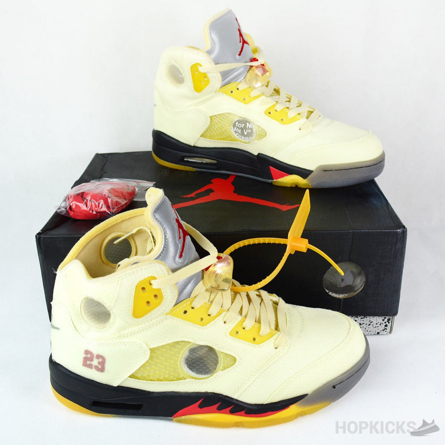 OW X Jordan 5 Fire Red