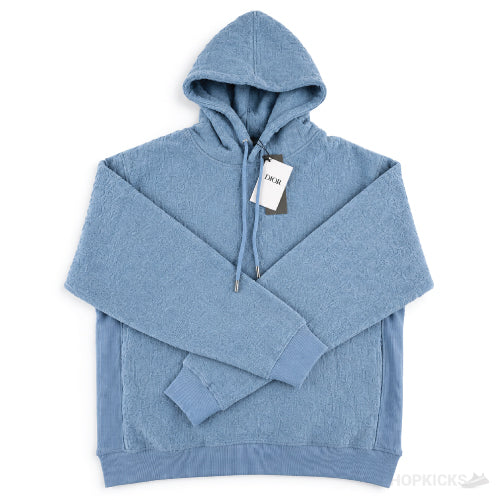 CD Blue Monogram Textured Hoodie