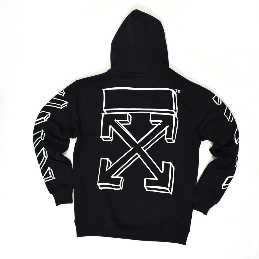 OW 3D Marker Line Arrows Hoodie Black [Hop Batch]