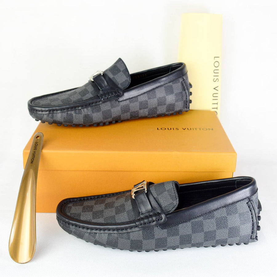 LV Black Checkered Moccasins [Premium Batch]